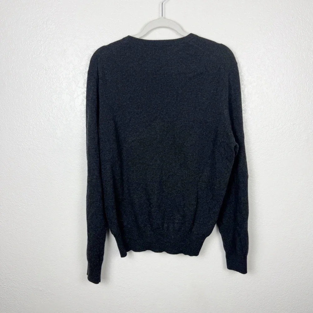 Polo Ralph Lauren Dark Gray Crewneck Sweater 100% Merino Wool Size Large